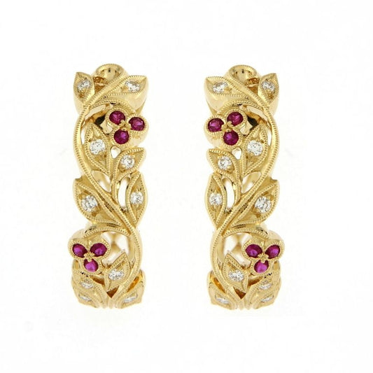 Cherry Blossom Hoop Earrings