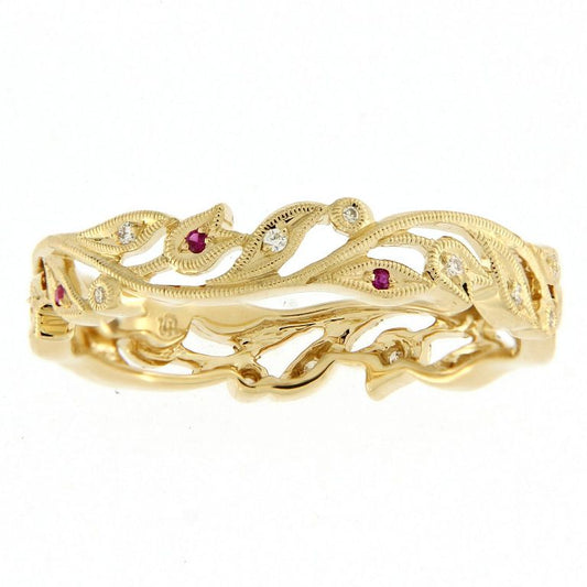 Tulip Ring Yellow Diamond Ruby